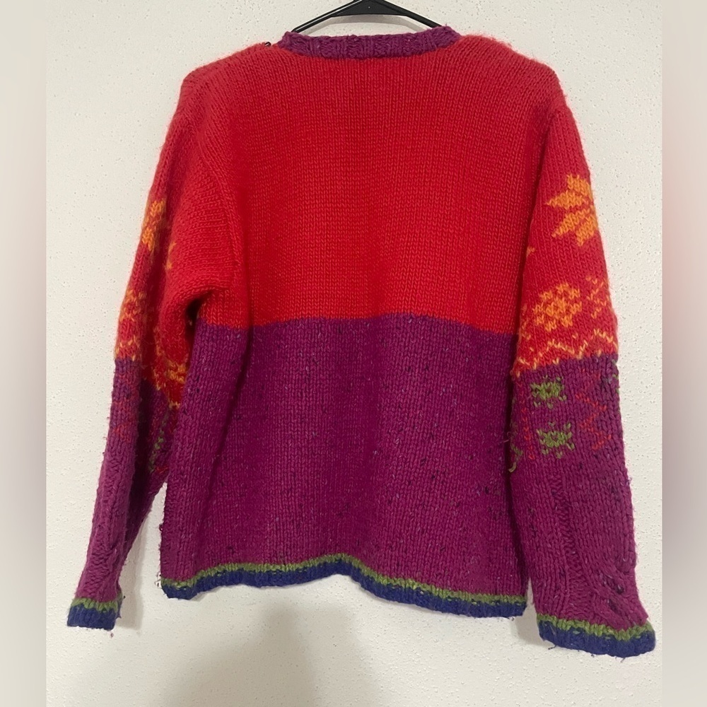 Vintage TALBOT'S Wool Sweater Women's Medium Colorful Pullover Retro - Picture 2 of 10